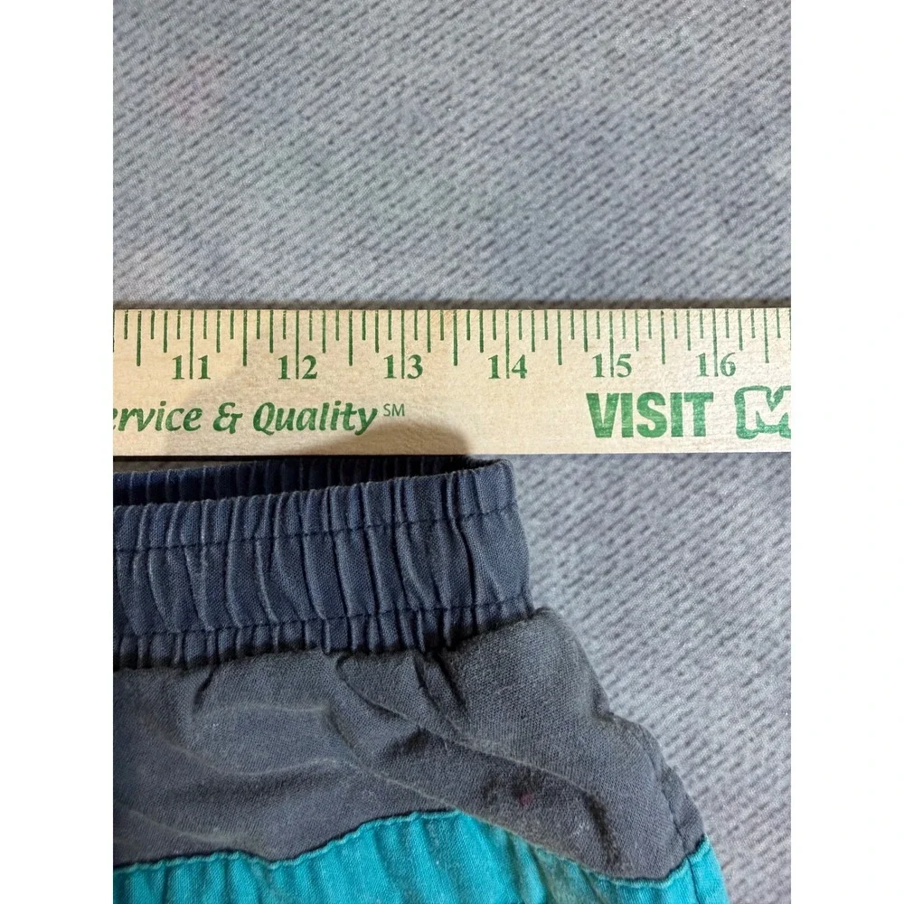 Campus Mens Vintage Swim Trunks Gray Yellow Teal Striped Mesh Lined Size Medium